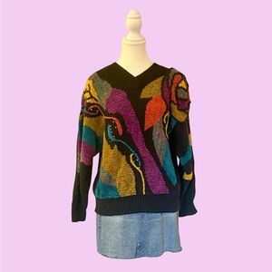 Vintage Jocelyn Smith Abstract Colorful Sweater